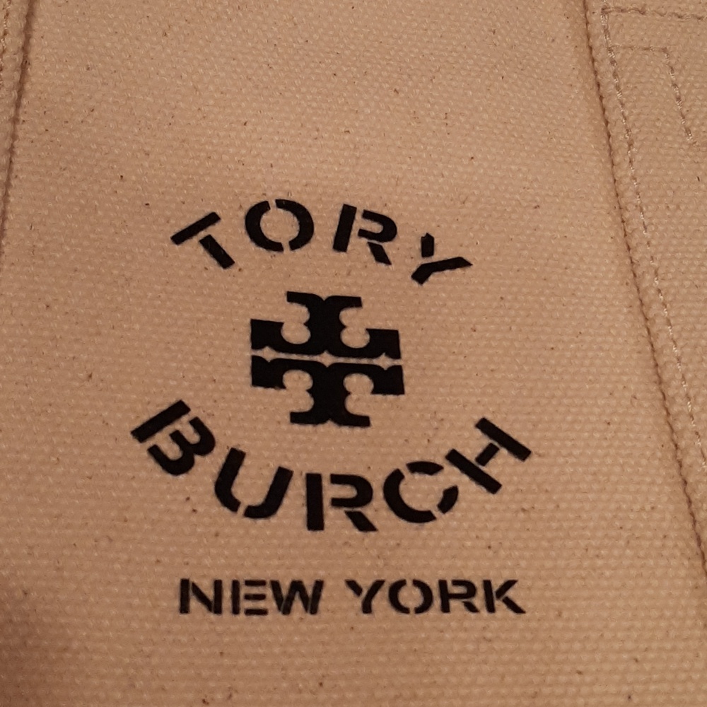 TORY BURCH Natural Canvas Logo Tote Bag - Picture 11 of 13